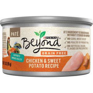 Purina Beyond Grain-Free Natural Pate Chicken & Sweet Potato Recipe Wet Cat Food, 3-oz, case of 12