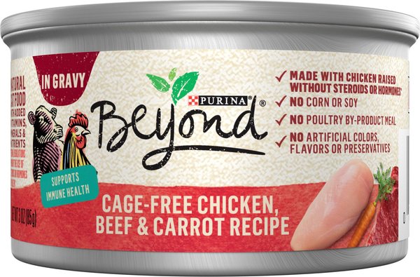 Purina Beyond Chicken, Beef & Carrot Recipe in Gravy Canned Cat Food, 3-oz, case of 12 slide 1 of 12