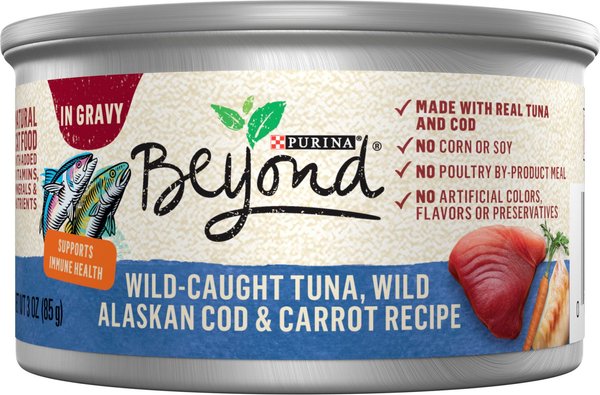 PURINA BEYOND Natural Wild Caught Tuna Cod Carrots Recipe in