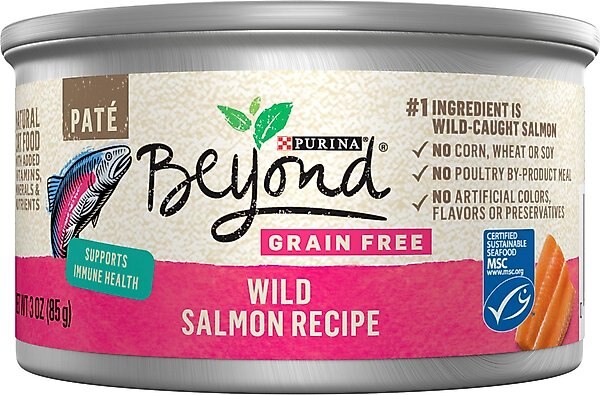 Purina Beyond Grain-Free Wild Salmon Pate Recipe Canned Cat Food, 3-oz, case of 12 slide 1 of 12