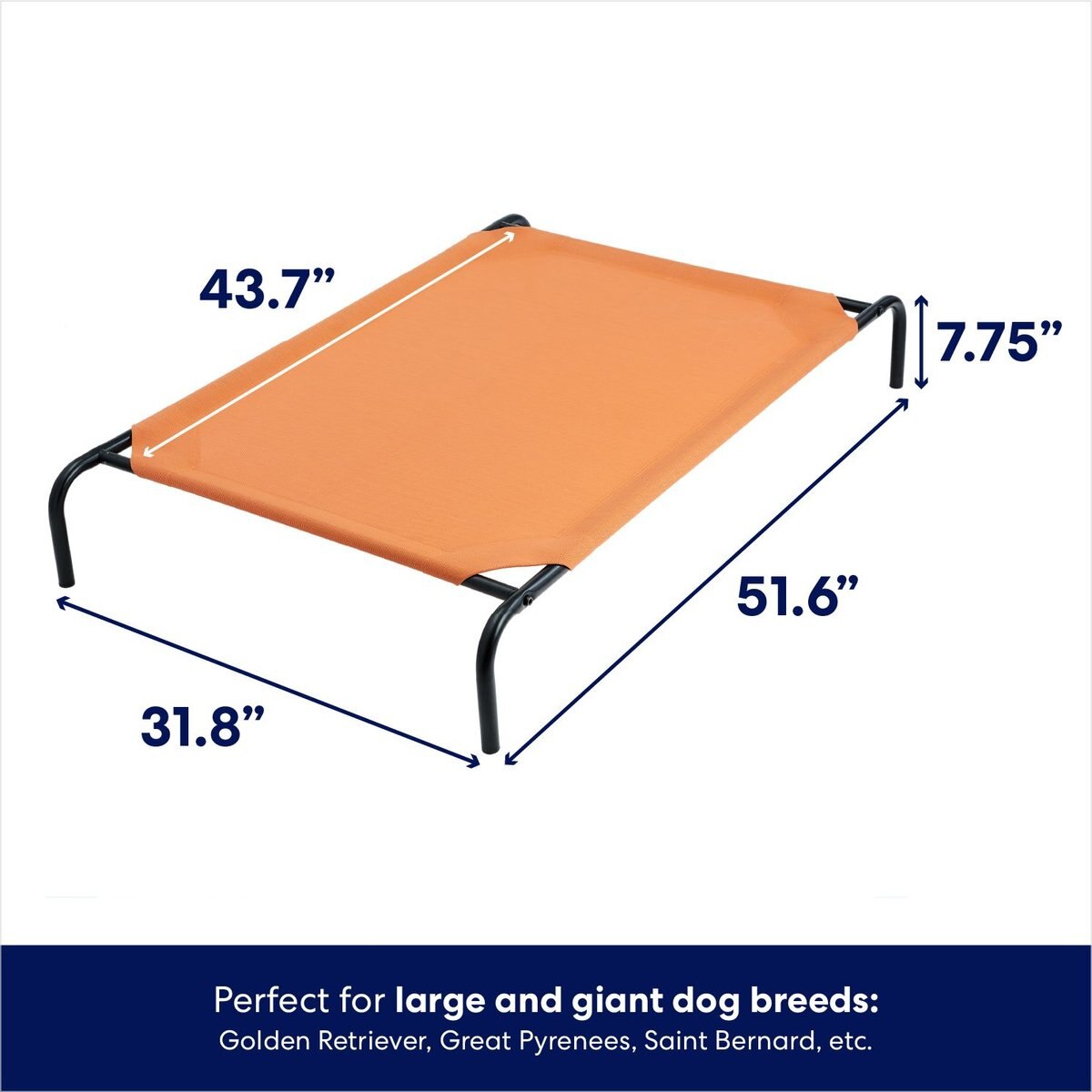 FRISCO SteelFramed Elevated Dog Bed, Terracotta, Large