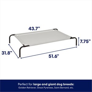 Frisco Steel-Framed Elevated Dog Bed, Gray, Large