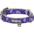 Blueberry Pet Paisley Print Polyester Dog Collar, Violet, Medium: 14.5 to 20-in neck, 3/4-in wide