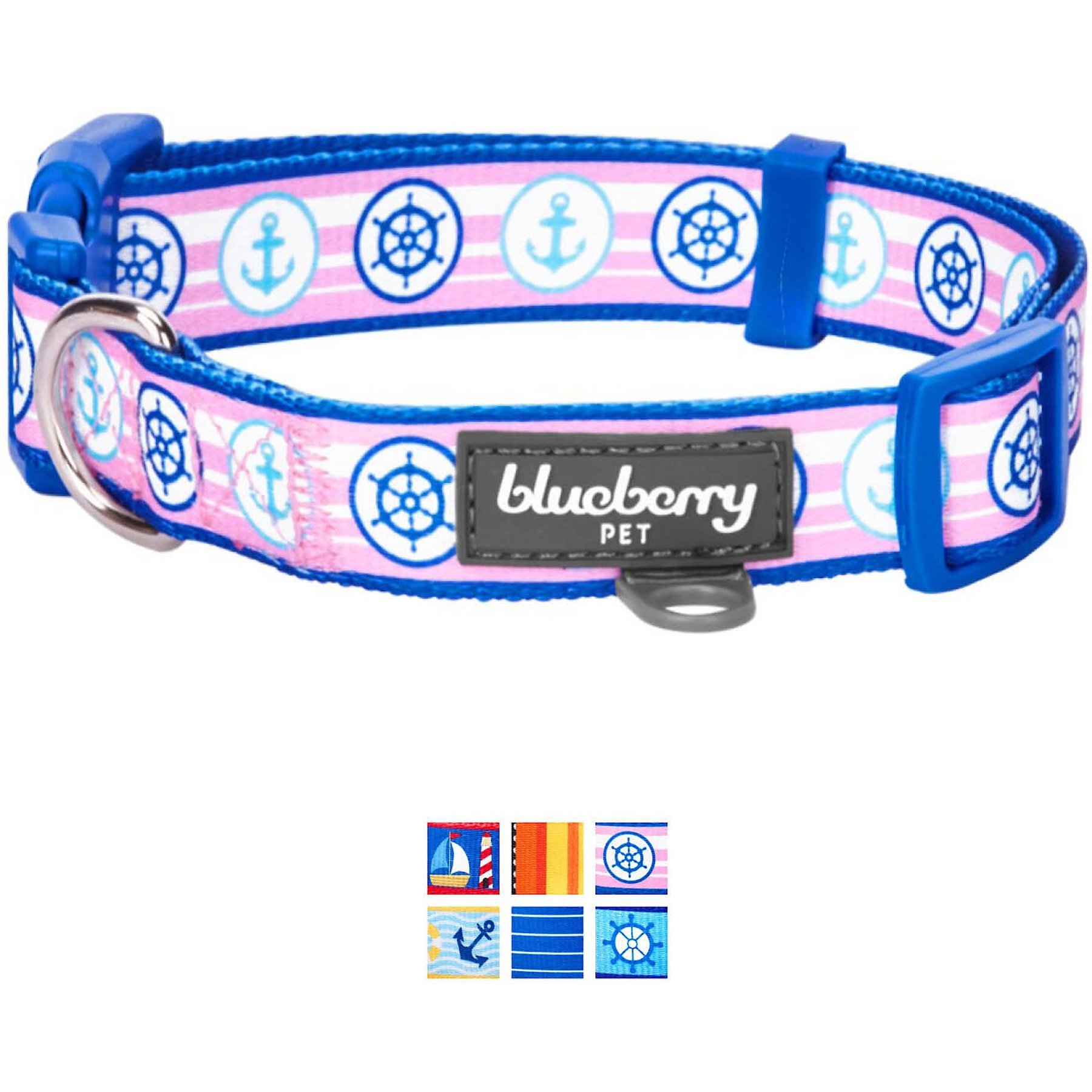 Blueberry Pet Nautical Prints Polyester Dog Collar
