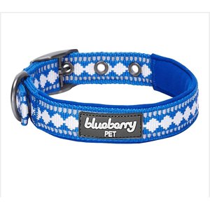 Blueberry Pet 3M Pattern Polyester Reflective Dog Collar, Palace Blue, Small: 9 to 12.5-in neck, 5/8-in wide