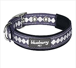 Blueberry Pet 3M Reflective Pattern Dog Collar, Purple Grey, Small slide 1 of 6