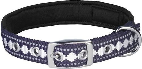 Show full view: Blueberry Pet 3M Reflective Pattern Dog Collar, Purple Grey, Small slide 2 of 8