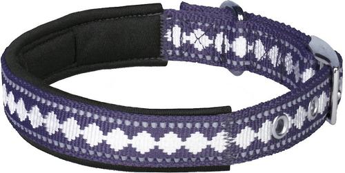 Show full view: Blueberry Pet 3M Reflective Pattern Dog Collar, Purple Grey, Small slide 3 of 8