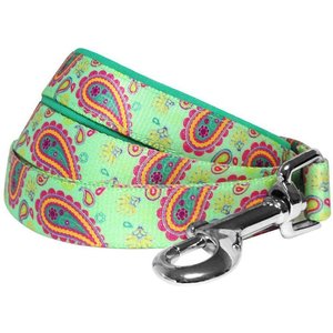 Blueberry Pet Paisley Print Polyester Dog Leash, Emerald Green, Medium: 5-ft long, 3/4-in wide