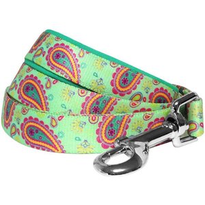 Blueberry Pet Paisley Print Polyester Dog Leash, Emerald Green, Large: 4-ft long, 1-in wide