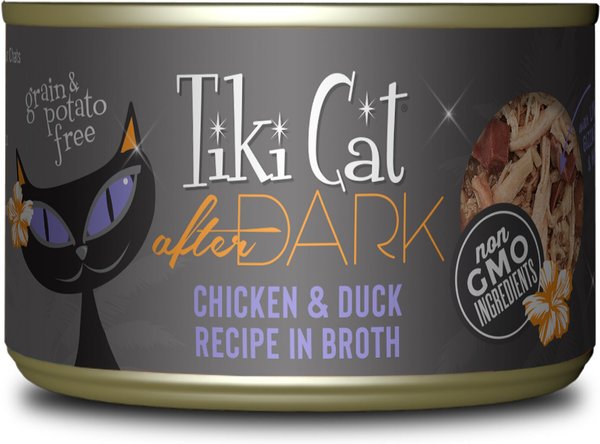 Tiki Cat After Dark Chicken & Duck Canned Cat Food, 5.5-oz, case of 8 slide 1 of 9
