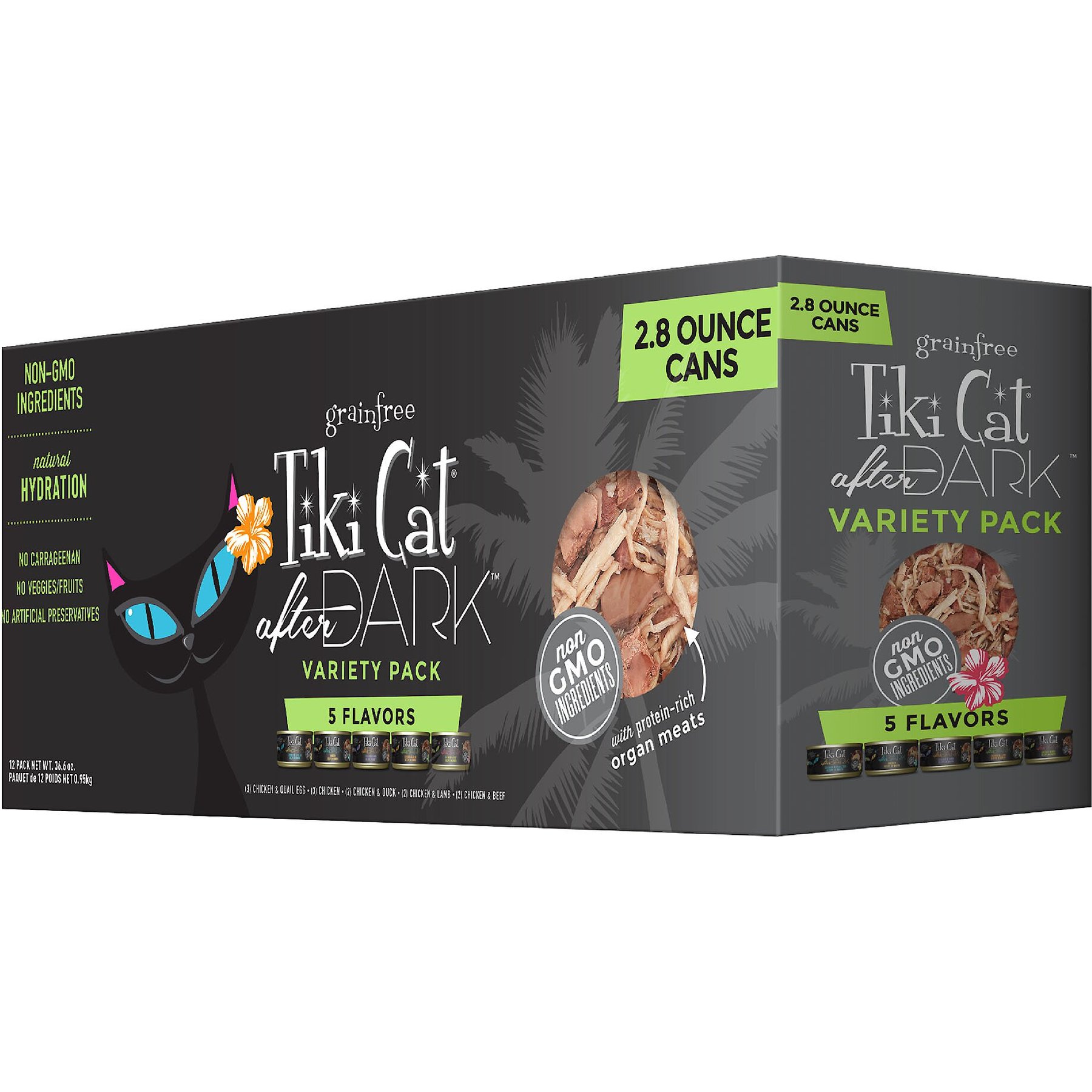 TIKI CAT After Dark Variety Pack Canned Cat Food, 2.8-oz, case of 12 -  Chewy.com