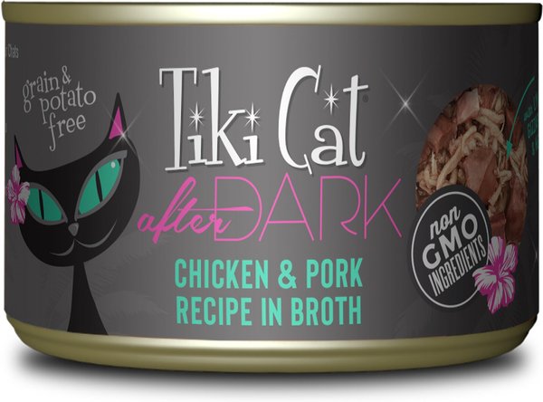 Tiki Cat After Dark Chicken & Pork Canned Cat Food, 5.5-oz, case of 8 slide 1 of 9