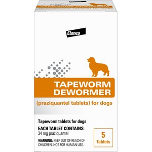 Elanco Dewormer for Tapeworms for Dogs, 5 count