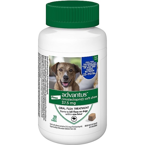 ADVANTUS Flea Oral Treatment for Dogs, 23-110 lbs, 30 Soft Chews ...