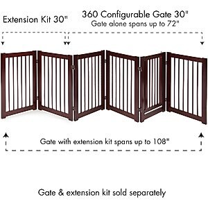 Primetime Petz 360 Configurable Gate with Door, 30-in, Walnut