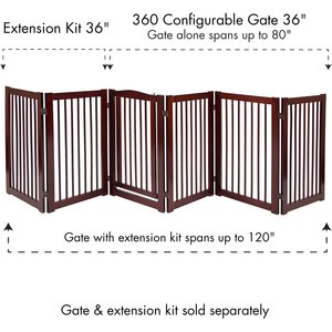 Primetime Petz 360 Configurable Gate with Door, 36-in, Walnut