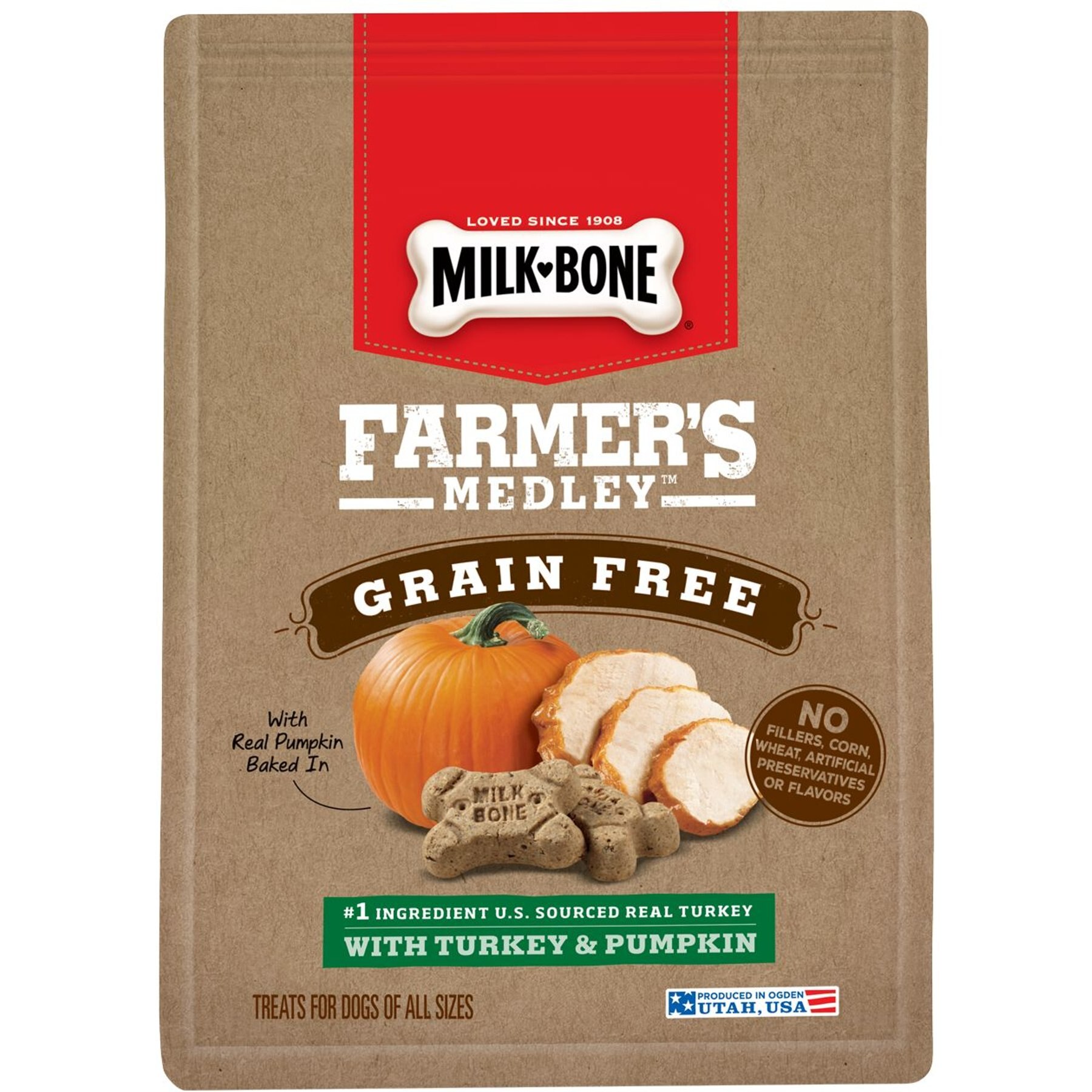 Discontinued MILKBONE Farmer’s Medley GrainFree Turkey & Pumpkin