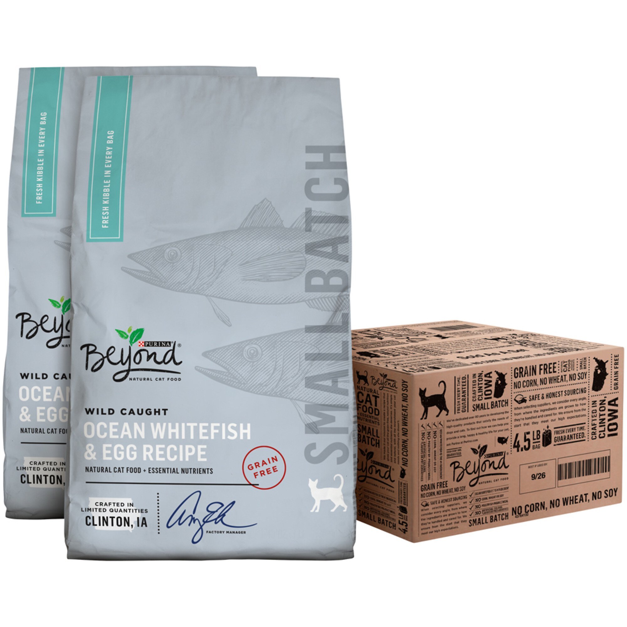Purina Beyond Small Batch Wild Caught Ocean Whitefish & Egg Recipe Grain-Free Dry Cat Food