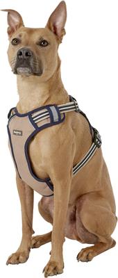 Show full view: Blueberry Pet 3M Multi-Colored Stripe Mesh Reflective Back Clip Dog Harness, Olive & Blue-Gray, Large: 28.5 to 38.5-in chest slide 4 of 12