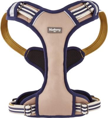 Show full view: Blueberry Pet 3M Multi-Colored Stripe Mesh Reflective Back Clip Dog Harness, Olive & Blue-Gray, Large: 28.5 to 38.5-in chest slide 9 of 12