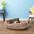 Majestic Pet Suede Bagel Dog Bed, Stone, 40-in