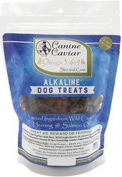 Canine Caviar Omega 3:6:9 Skin & Coat Herring & Split Pea Alkaline Limited Ingredient Grain-Free Dog Treats, 9-oz bag