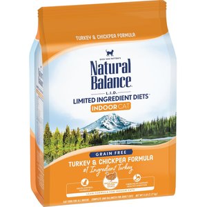 Natural Balance L.I.D. Limited Ingredient Diets Indoor Grain-Free Turkey & Chickpea Formula Dry Cat Food, 5-lb bag