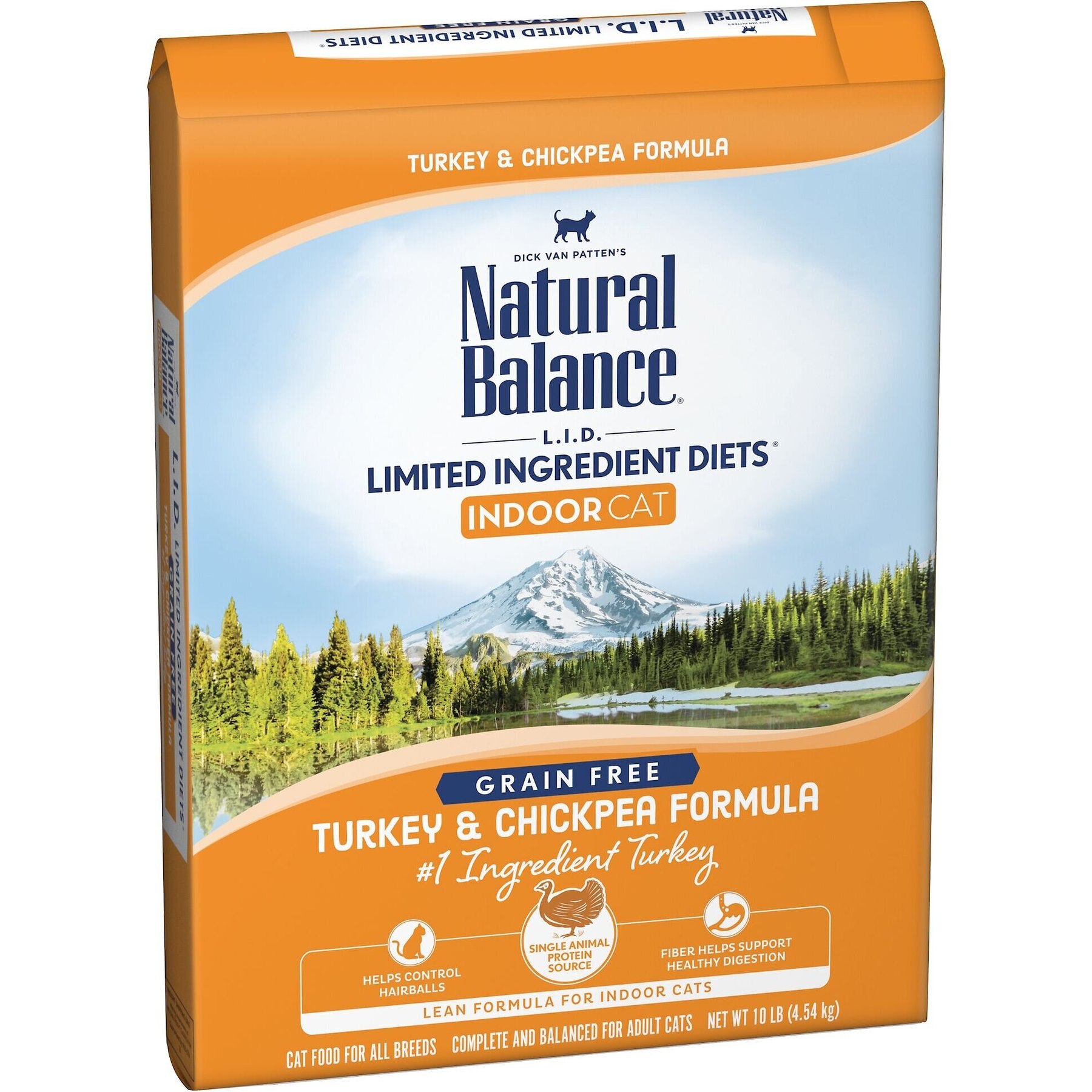 Discontinued NATURAL BALANCE L.I.D. Limited Ingredient Diets Indoor Grain Free Turkey Chickpea Formula Dry Cat Food 10 lb bag Chewy