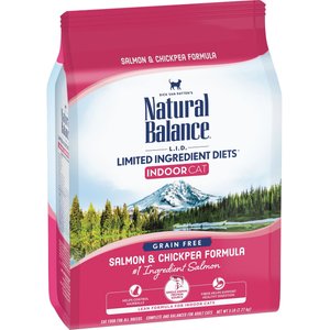 Natural Balance L.I.D. Limited Ingredient Diets Indoor Grain-Free Salmon & Chickpea Formula Dry Cat Food, 5-lb bag