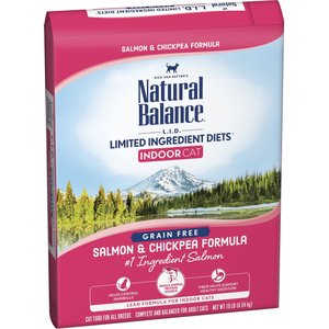 Natural Balance L.I.D. Limited Ingredient Diets Indoor Grain-Free Salmon & Chickpea Formula Dry Cat Food, 10-lb bag