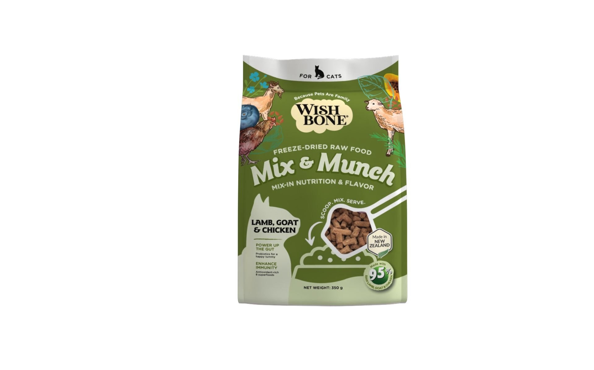 WISHBONE Mix & Munch Raw HighProtein GrainFree Lamb, Goat & Chicken