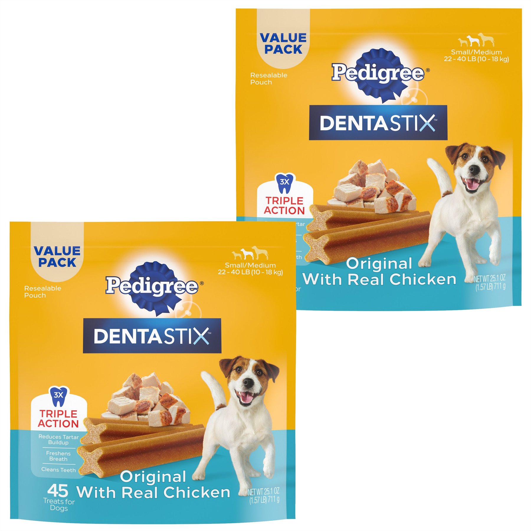 PEDIGREE Dentastix Original Small Medium Dental Dog Treats 90 count Chewy