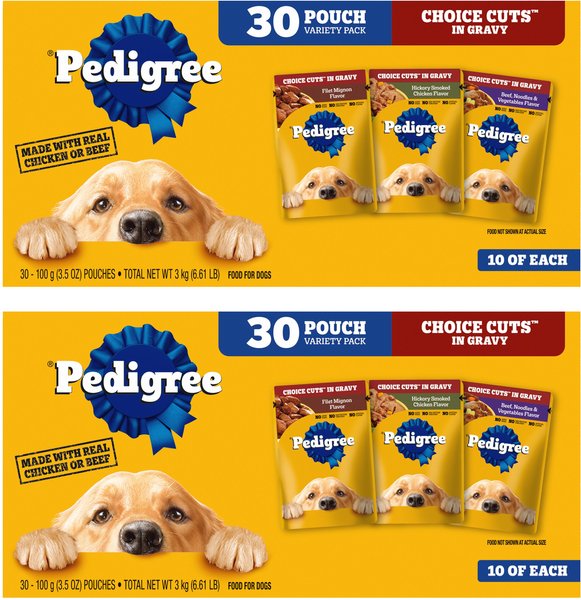 Pedigree Choice Cuts in Gravy Adult Wet Dog Food Variety Pack 30 3.5 oz Pouches