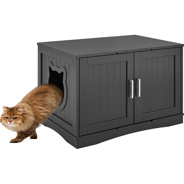 SWEET BARKS Designer Enclosure Hidden Washroom Bench Ottoman Cat Litter ...