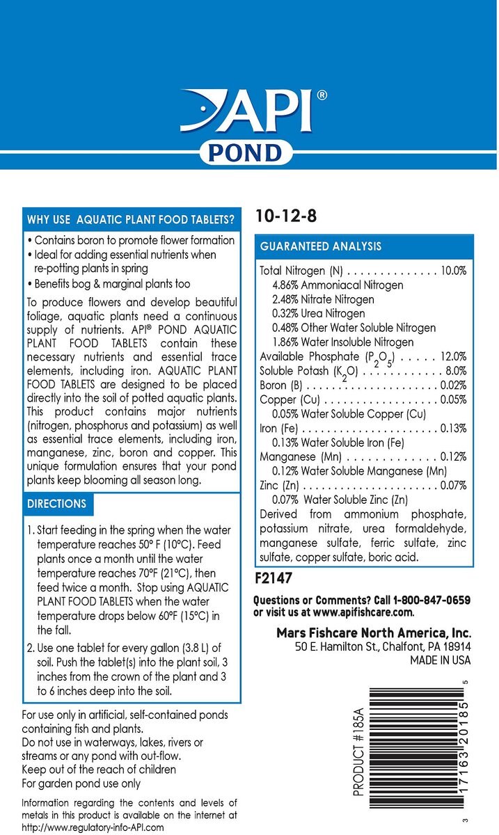 API Pond Aquatic Plant Food Tablets, 25 count