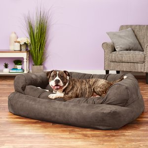 Snoozer Pet Products Luxury Overstuffed Cat & Dog Bed with Removable Cover, Anthracite, X-Large
