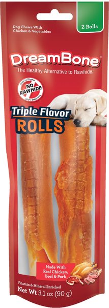 MON2SUN Triple Flavor Chicken Wrapped Duck & Beef Rolls 3-inch Rawhide-Free Dog Treats