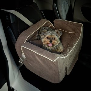 Snoozer Pet Products Luxury Lookout II Micro Suede Dog & Cat Car Seat, Dark Chocolate, Medium
