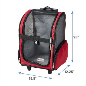 Snoozer Pet Products Roll Around 4-in-1 Travel Dog & Cat Carrier Backpack, Red, Large