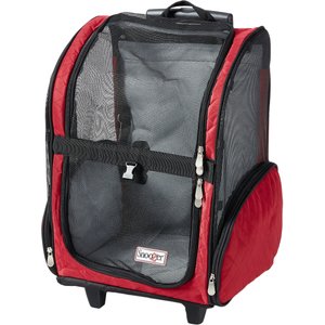 Snoozer Pet Products Roll Around 4-in-1 Travel Dog & Cat Carrier Backpack, Red, Large