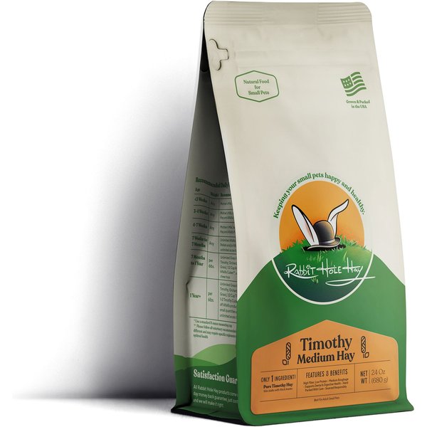 Rabbit Hole Hay Ultra Premium Hand-Packed Medium Timothy Hay for Small Pets