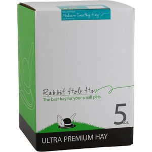 Rabbit Hole Hay Ultra Premium, Hand Packed Medium Timothy Hay Small Animal Food, 5-lb box