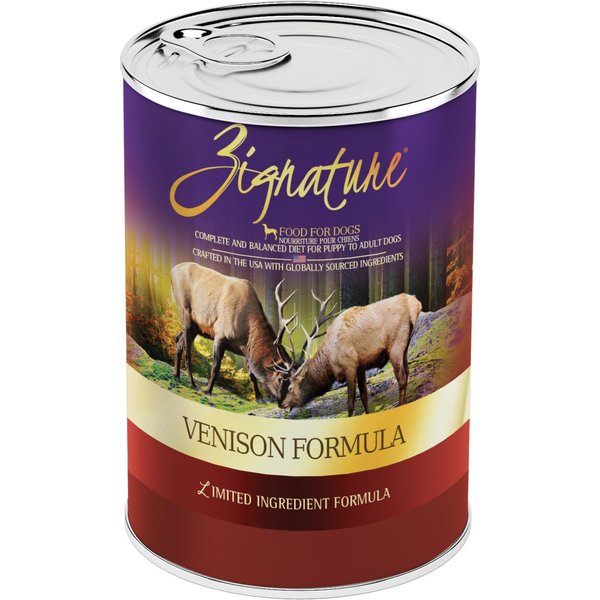 zignature venison canned dog food