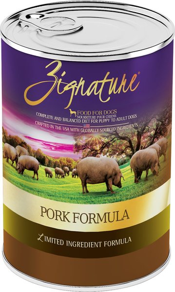 Zignature Pork Limited Ingredient Formula Grain-Free Canned Dog Food, 13-oz, case of 12 slide 1 of 11