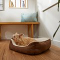 Frisco Rectangular Bolster Cat & Dog Bed, Brown, Small