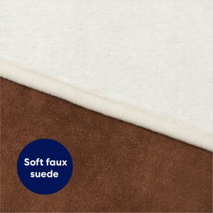 Frisco Faux Suede Bolster Dog Bed, Brown, Medium