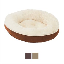 Frisco Round Bolster Cat & Dog Bed, Brown, Small slide 2 of 3