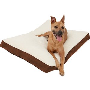 Frisco Faux Suede Pillow Dog Bed with Removable Cover, Brown, Large