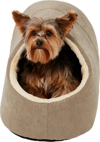Frisco Cave Covered Cat & Dog Bed, Khaki Green slide 1 of 5